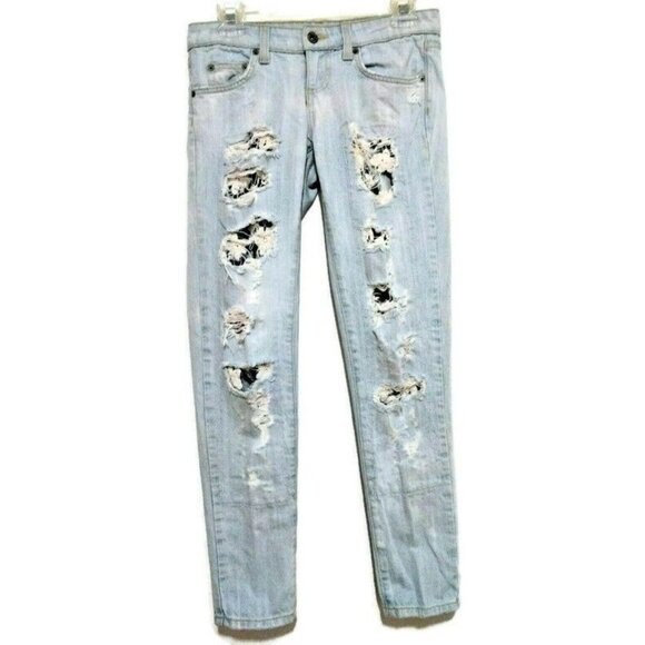 CARMAR Womens Jeans Size 25 Distressed Grunge Hippie Boho Streetwear Low Rise - Picture 3 of 8